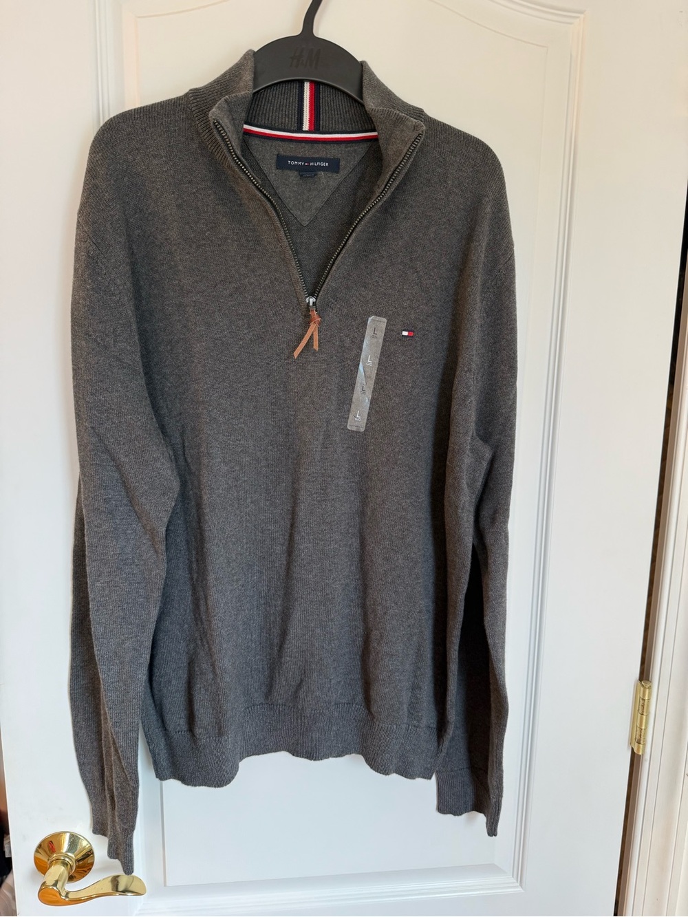 Tommy Hilfiger Men’s Charcoal Gray Half-Zip Sweater